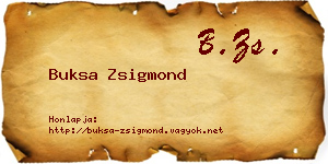 Buksa Zsigmond névjegykártya