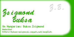 zsigmond buksa business card